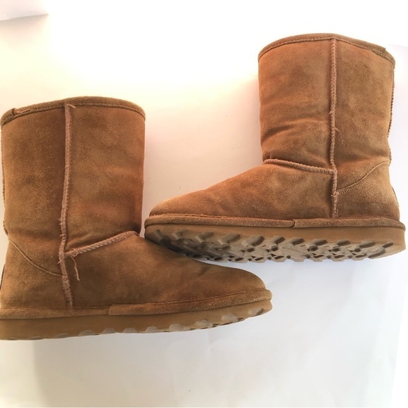 Bearpaw Women's Elle Short Mid-Calf Sheepskin Wool Blend Suede Boots Size 9 - Picture 3 of 13